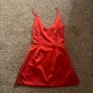 Red Satin Mini Dress